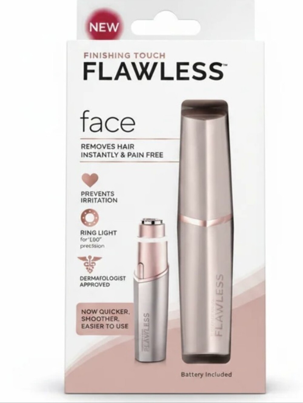Finishing Touch Flawless Face Hair Remover w/ LED Light – New in Box